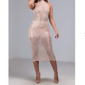 AKIRA Nude Rhinestone Dress!